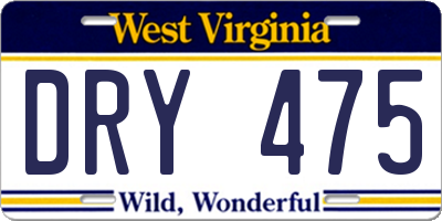 WV license plate DRY475