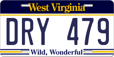 WV license plate DRY479