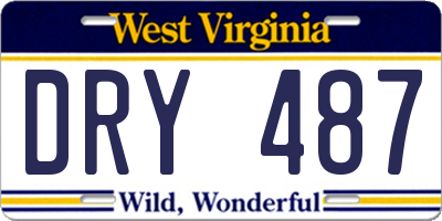 WV license plate DRY487