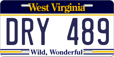 WV license plate DRY489