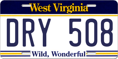 WV license plate DRY508
