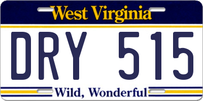 WV license plate DRY515
