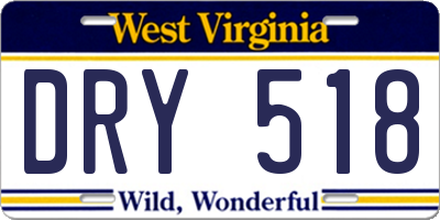 WV license plate DRY518
