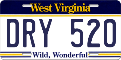 WV license plate DRY520