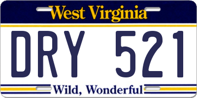 WV license plate DRY521