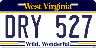 WV license plate DRY527