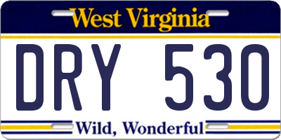 WV license plate DRY530
