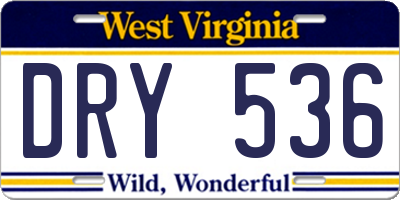WV license plate DRY536