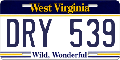WV license plate DRY539
