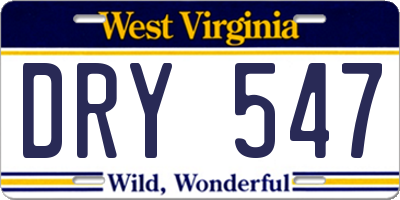 WV license plate DRY547