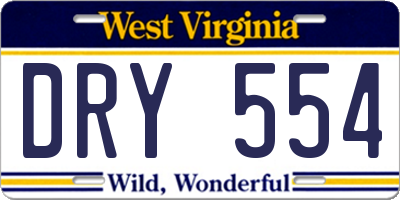 WV license plate DRY554