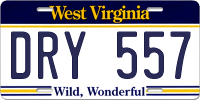 WV license plate DRY557