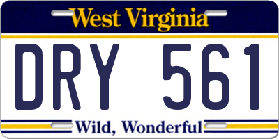 WV license plate DRY561