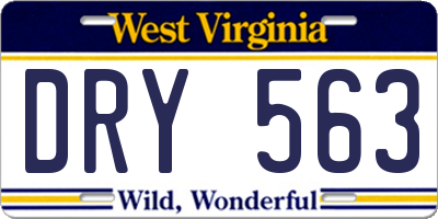 WV license plate DRY563