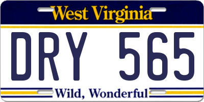 WV license plate DRY565