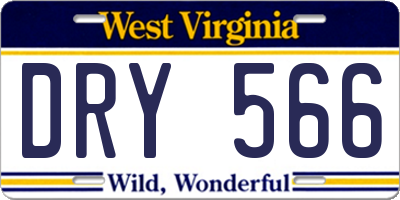 WV license plate DRY566