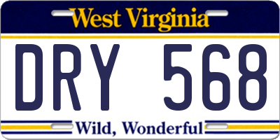 WV license plate DRY568