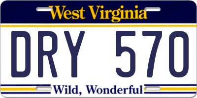 WV license plate DRY570