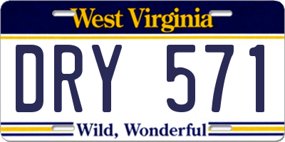 WV license plate DRY571