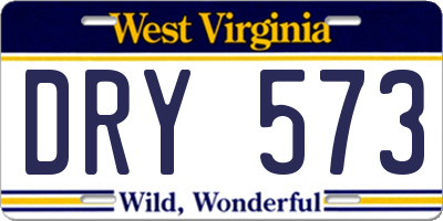 WV license plate DRY573