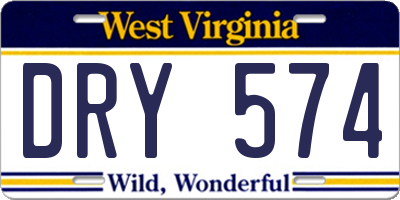 WV license plate DRY574