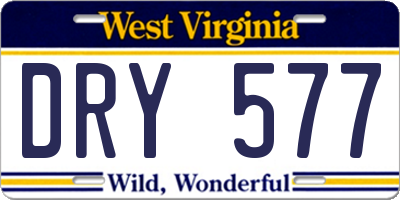 WV license plate DRY577