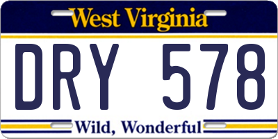 WV license plate DRY578