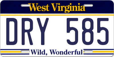 WV license plate DRY585