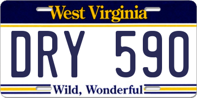 WV license plate DRY590