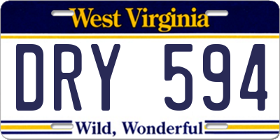 WV license plate DRY594
