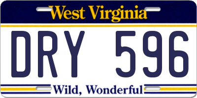 WV license plate DRY596