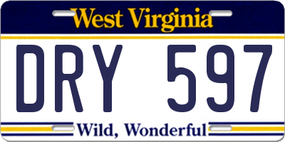 WV license plate DRY597