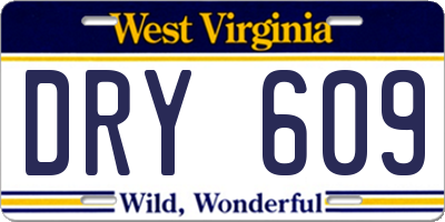 WV license plate DRY609