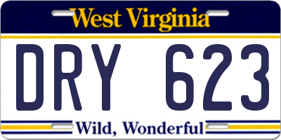 WV license plate DRY623
