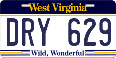 WV license plate DRY629