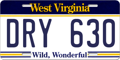 WV license plate DRY630
