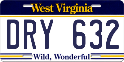 WV license plate DRY632