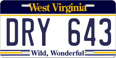 WV license plate DRY643