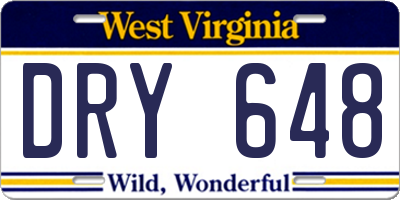 WV license plate DRY648