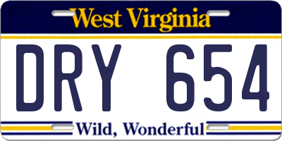 WV license plate DRY654