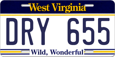 WV license plate DRY655