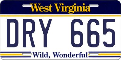 WV license plate DRY665