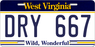 WV license plate DRY667