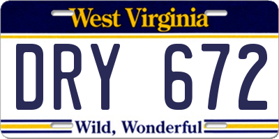 WV license plate DRY672