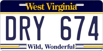WV license plate DRY674