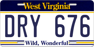 WV license plate DRY676