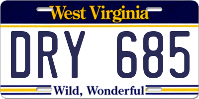 WV license plate DRY685