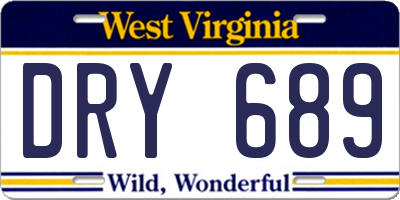 WV license plate DRY689