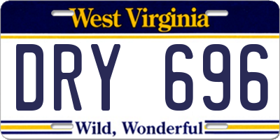WV license plate DRY696