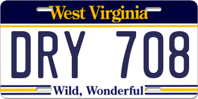 WV license plate DRY708